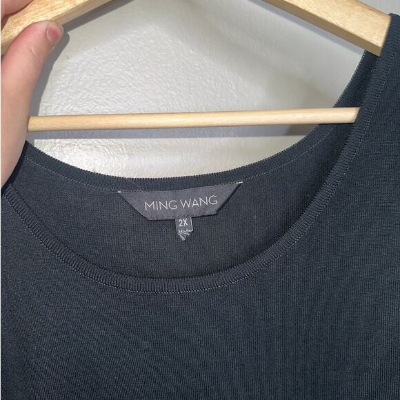 Ming Wang Plus Size Crew Neck Knit Tank Midi Dress Black Size 2X Best Seller - Picture 4 of 6